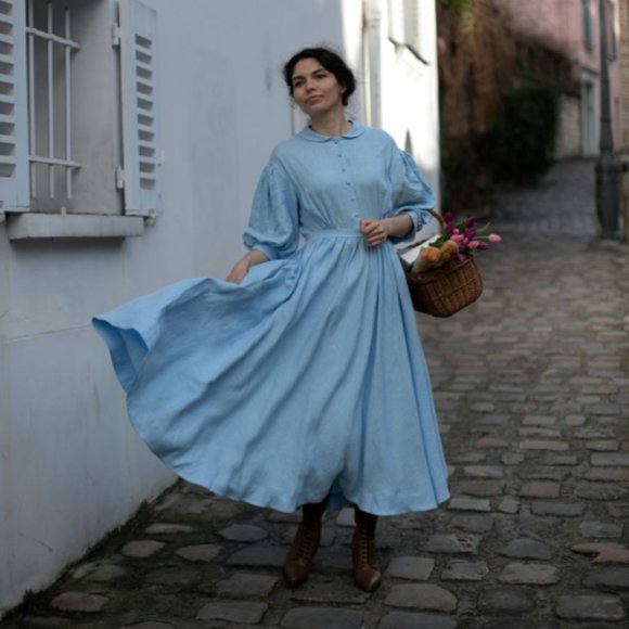 Little Women Atelier Meg Dress 3/4 Length Sleeve in White - Picture 2 of 15